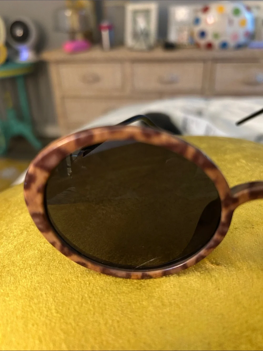Betsey Johnson Tortoiseshell Round Sunglasses - Brown/Black Lenses